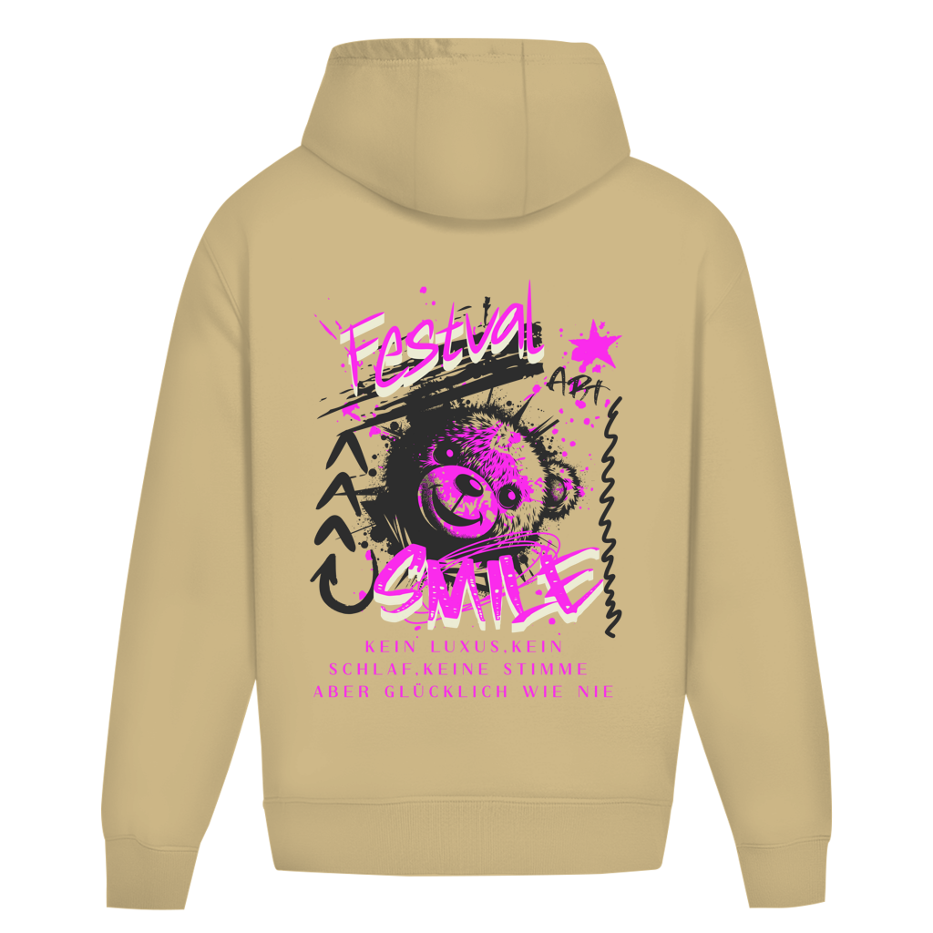Festival  Smile Oversize Hoodie Ohne Kordel