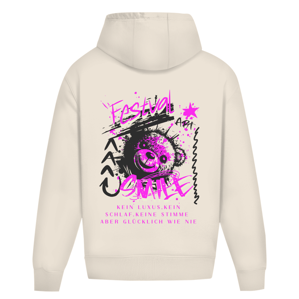 Festival  Smile Oversize Hoodie Ohne Kordel