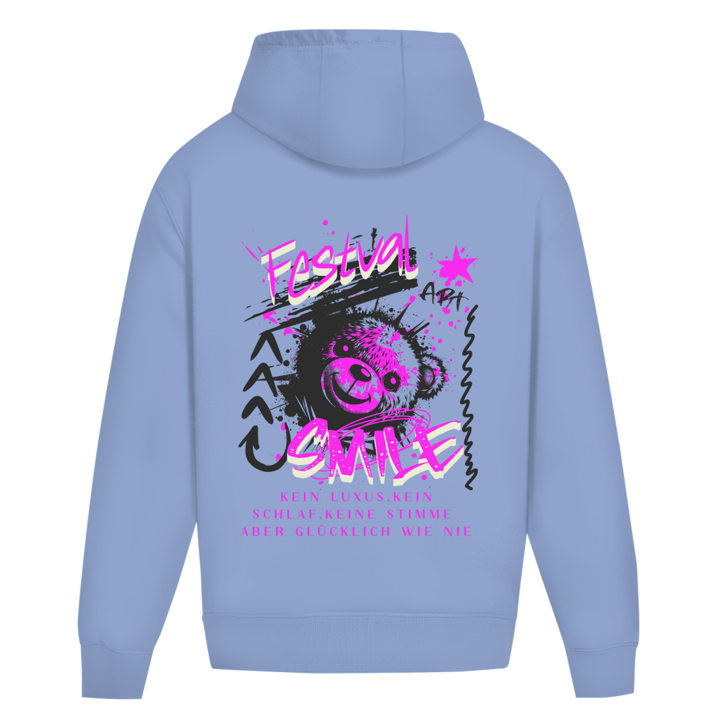 Festival  Smile Oversize Hoodie Ohne Kordel