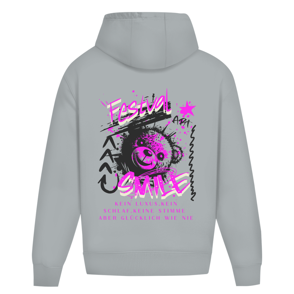 Festival  Smile Oversize Hoodie Ohne Kordel