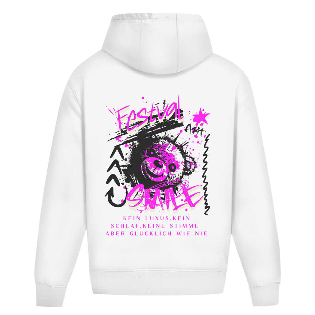 Festival  Smile Oversize Hoodie Ohne Kordel
