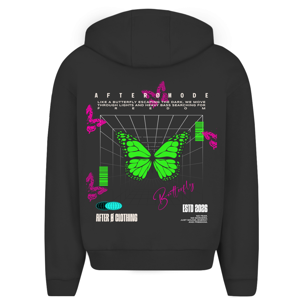Butterfly Herren Oversize Zipper Hoodie