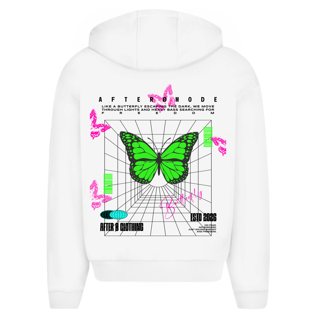 Butterfly Herren Oversize Zipper Hoodie