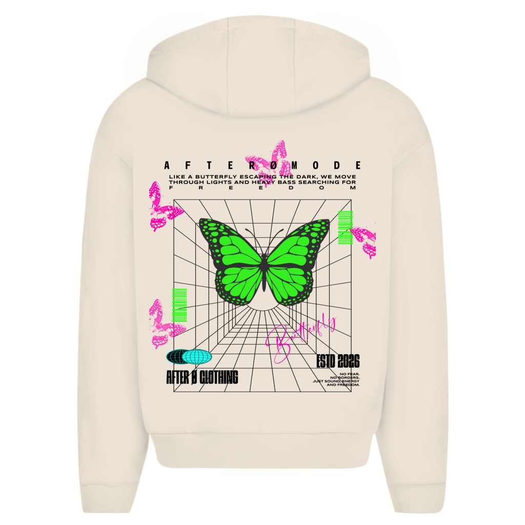 Butterfly Herren Oversize Zipper Hoodie