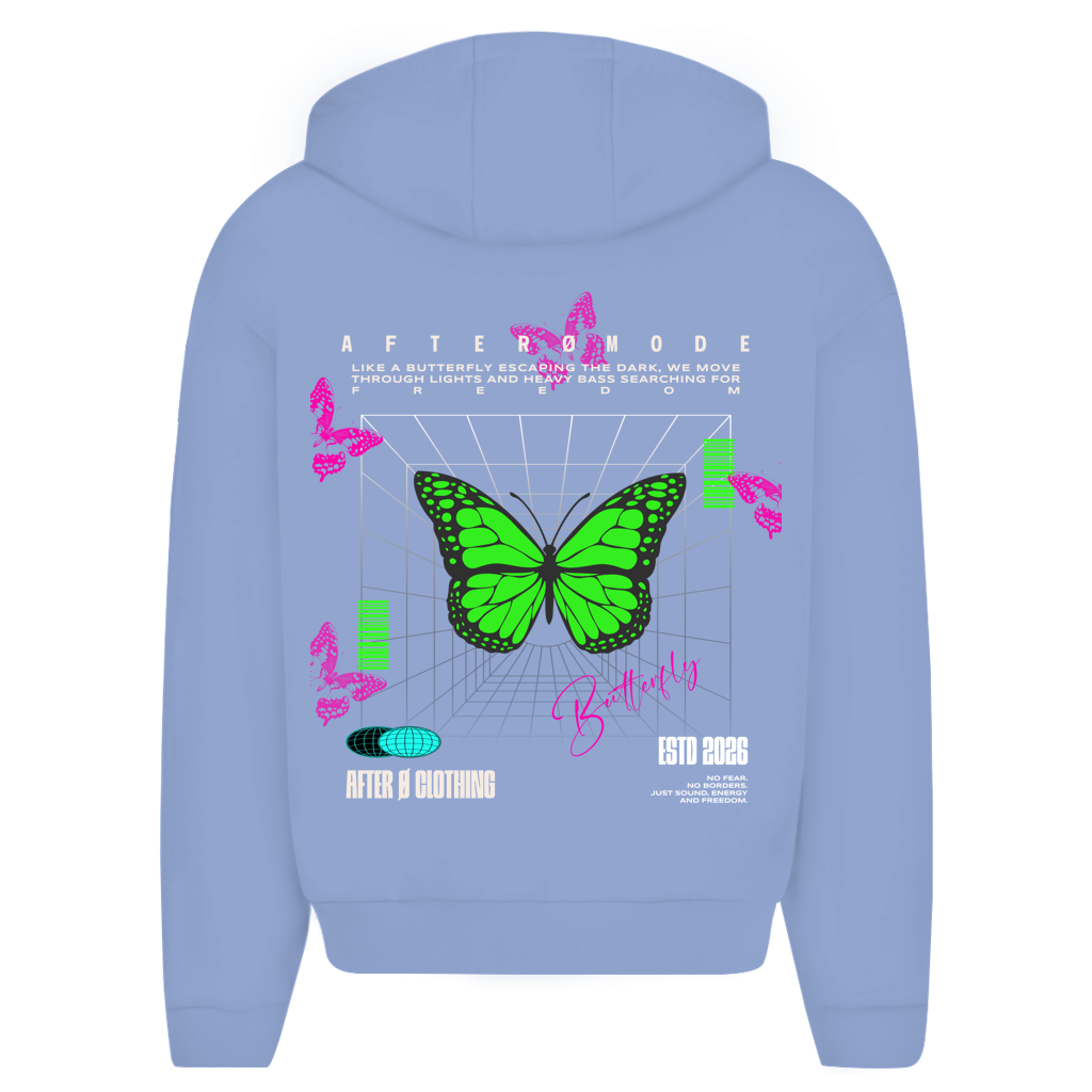 Butterfly Herren Oversize Zipper Hoodie