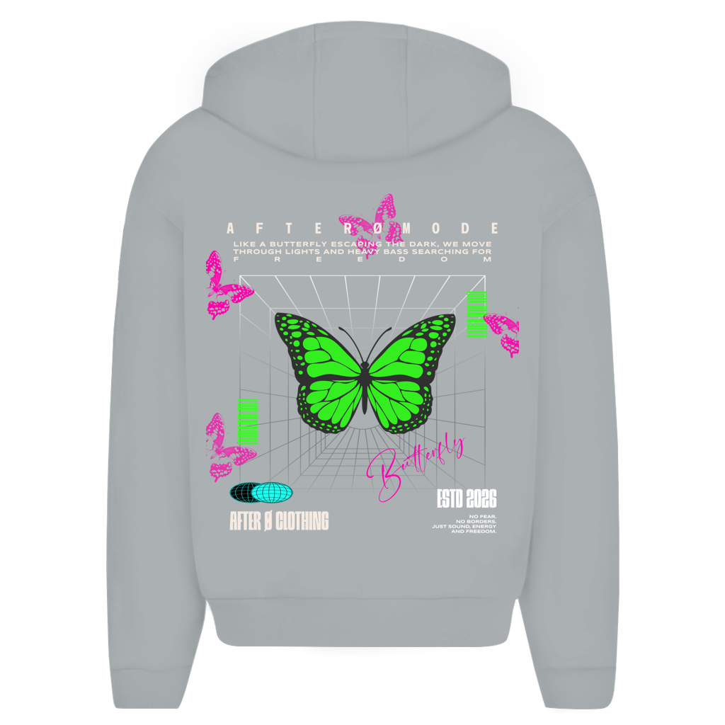 Butterfly Herren Oversize Zipper Hoodie