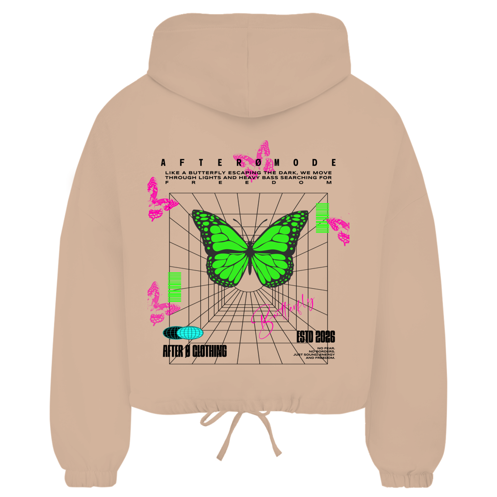 Butterfly Damen Zipper Hoodie Butterfly Black