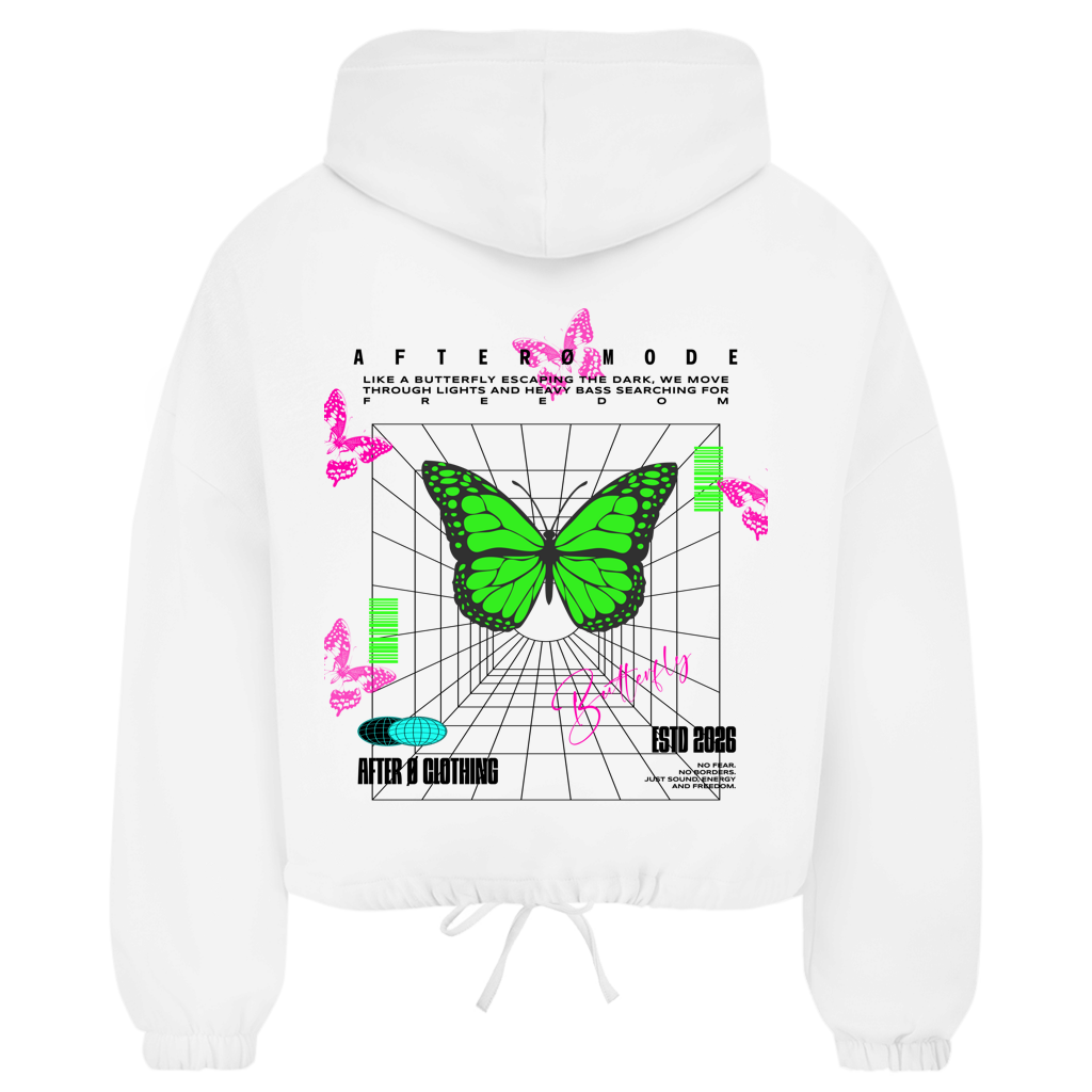 Butterfly Damen Zipper Hoodie Butterfly Black