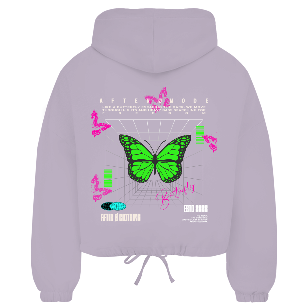 Butterfly Damen Zipper Hoodie Butterfly Black