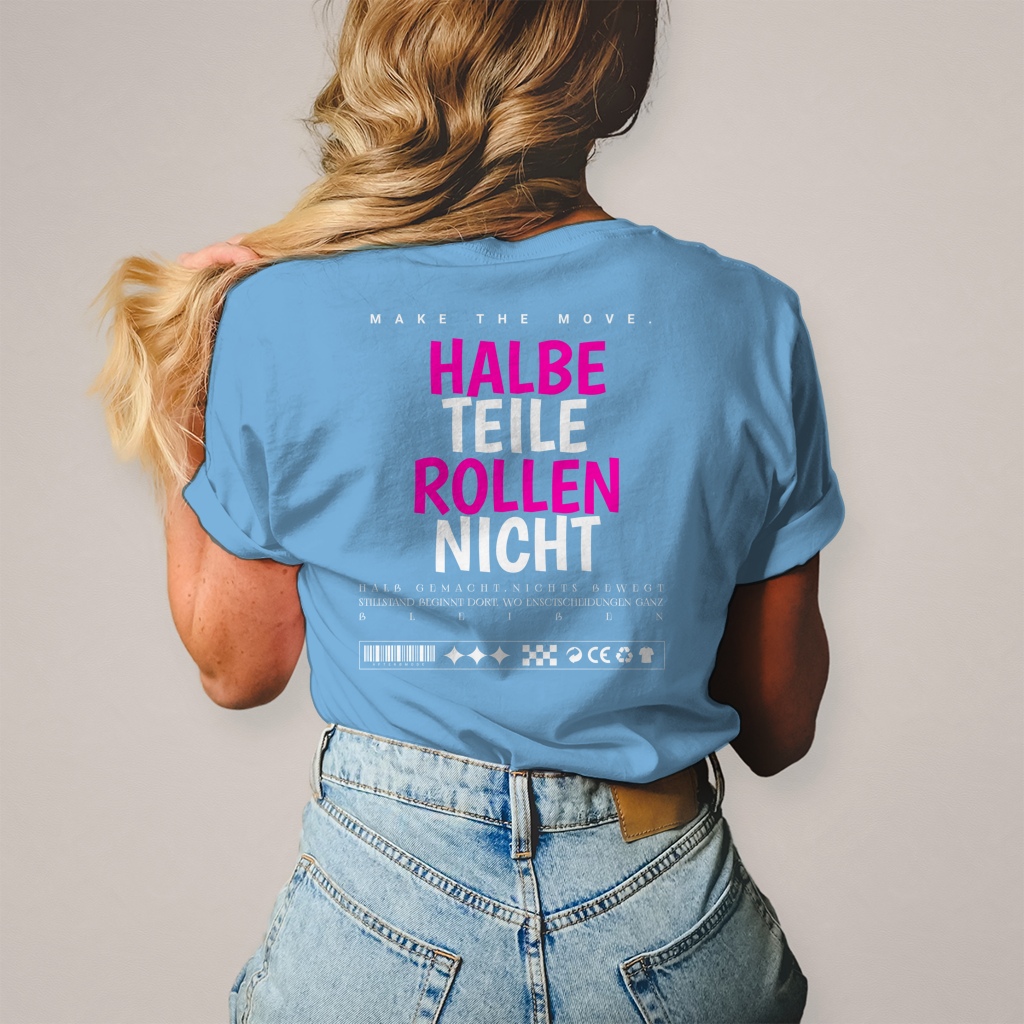 Halbe Teile – T-Shirt Damen, Rückansicht