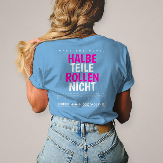Halbe Teile – T-Shirt Damen, Rückansicht