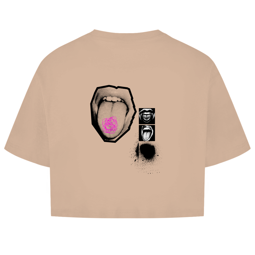 Tongue – Oversize Crop Top Damen