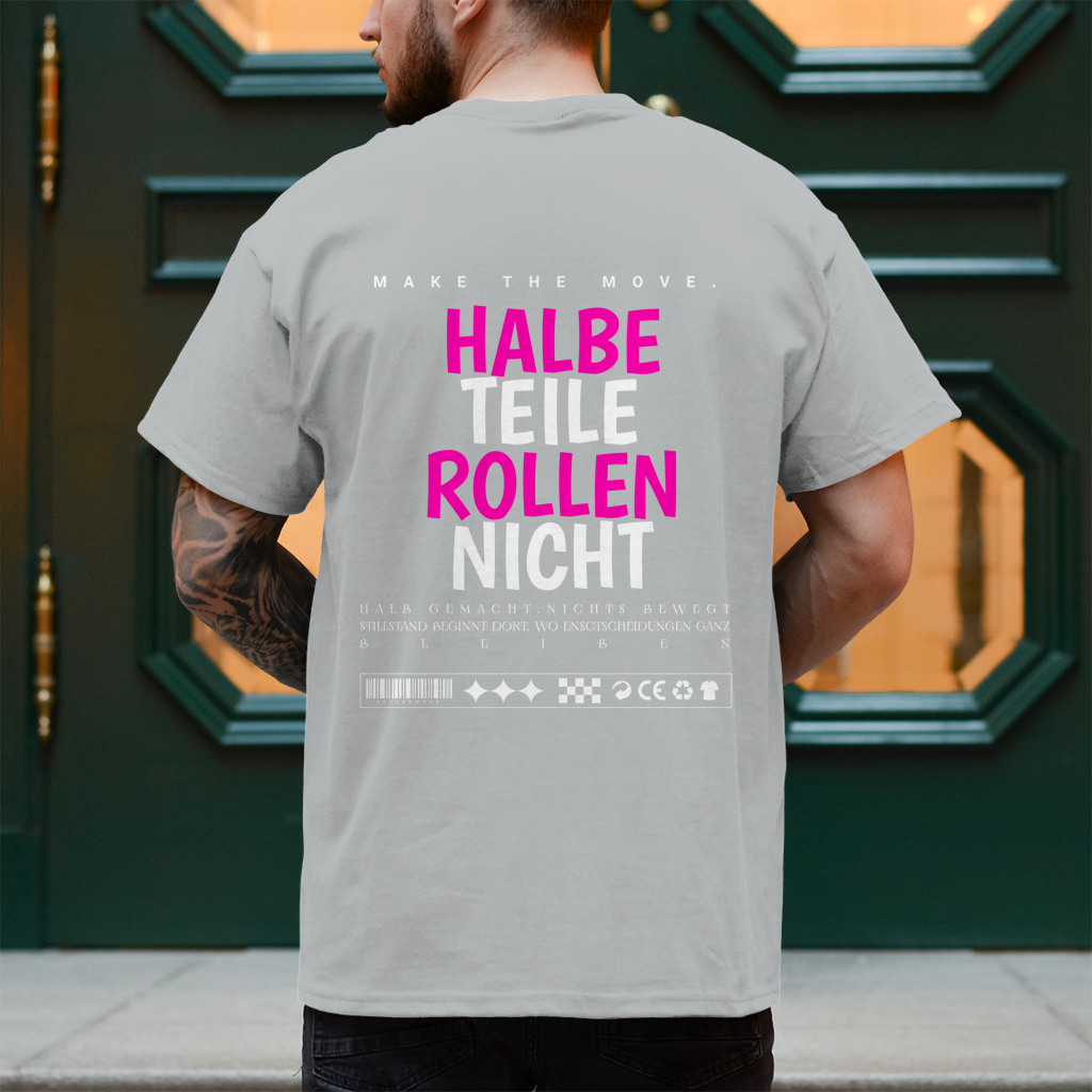 Halbe Teile – T-Shirt Herren, Rückansicht