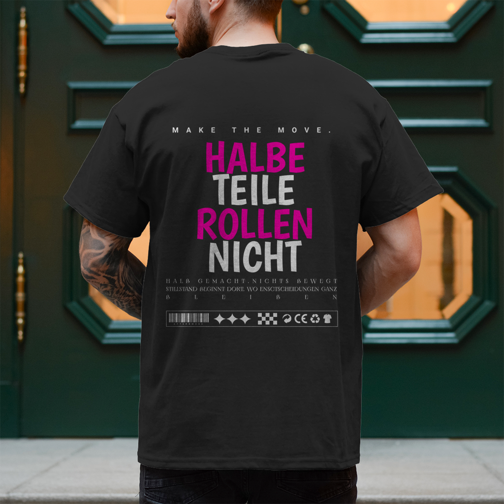 Halbe Teile – T-Shirt Herren, Rückansicht