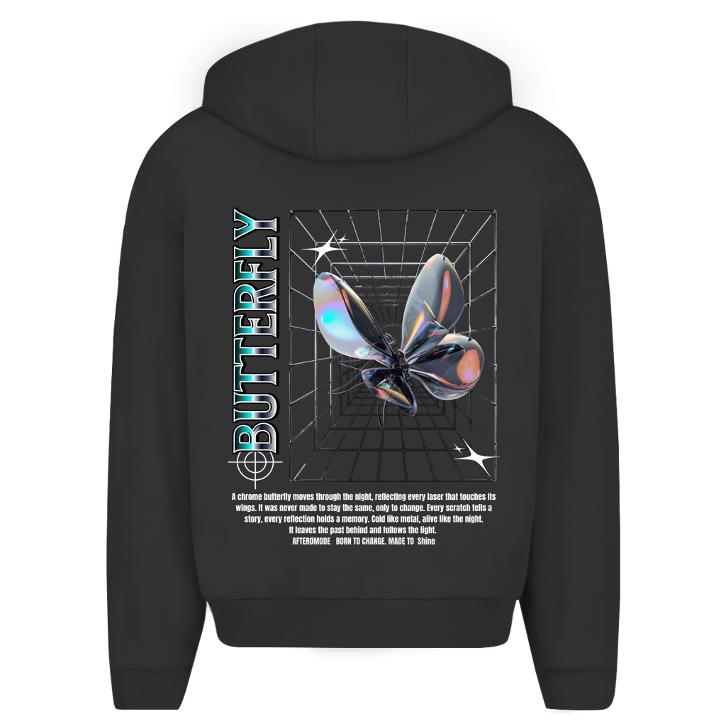 Chrome Butterfly – Oversize Zipper Hoodie Herren
