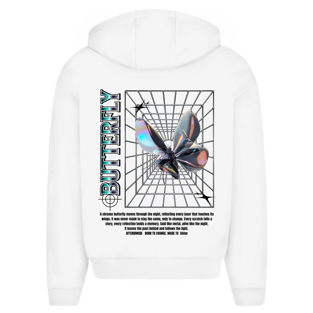 Chrome Butterfly – Oversize Zipper Hoodie Herren