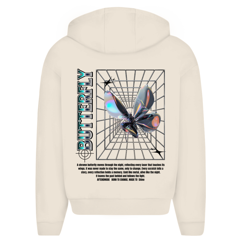 Chrome Butterfly – Oversize Zipper Hoodie Herren