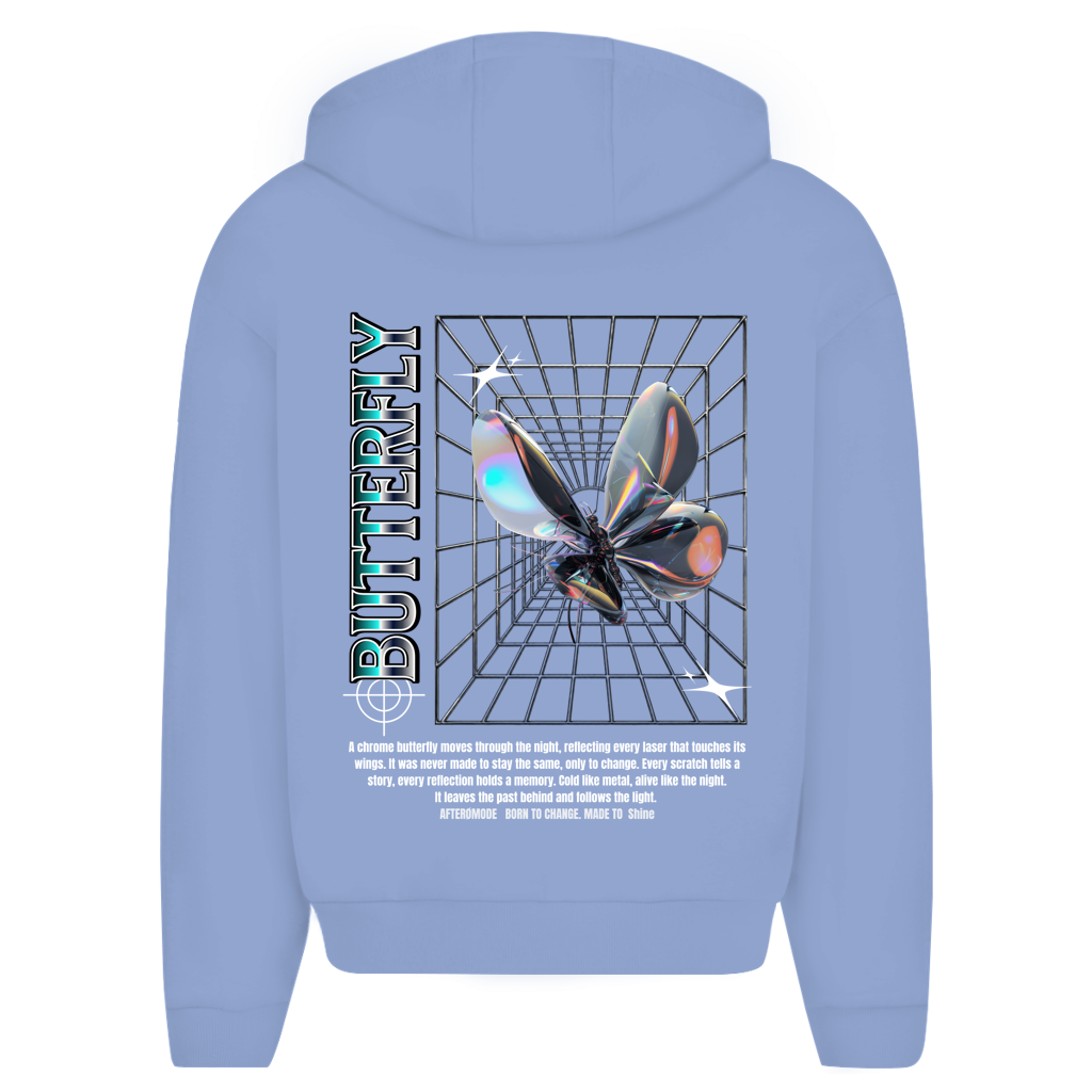 Chrome Butterfly – Oversize Zipper Hoodie Herren