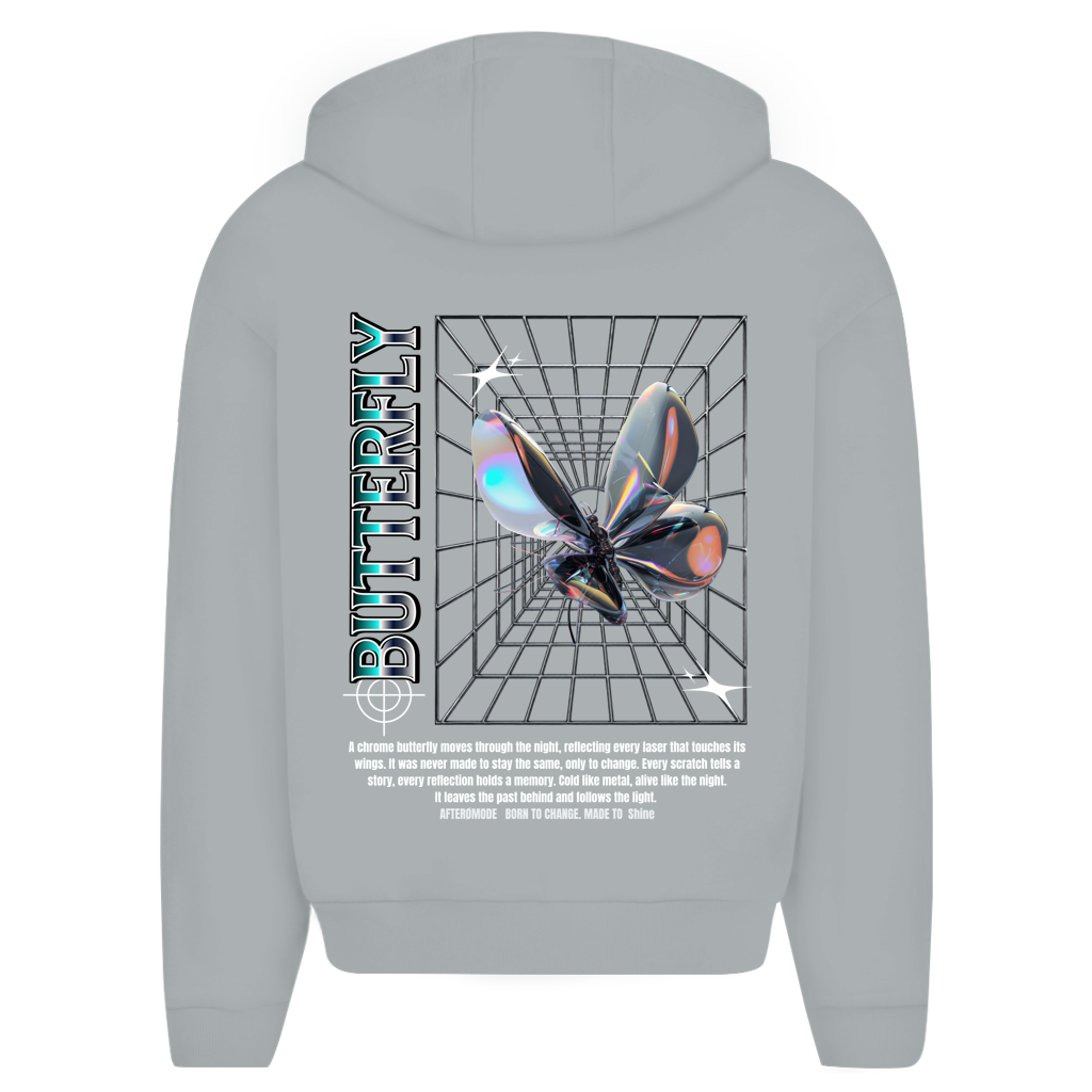 Chrome Butterfly – Oversize Zipper Hoodie Herren