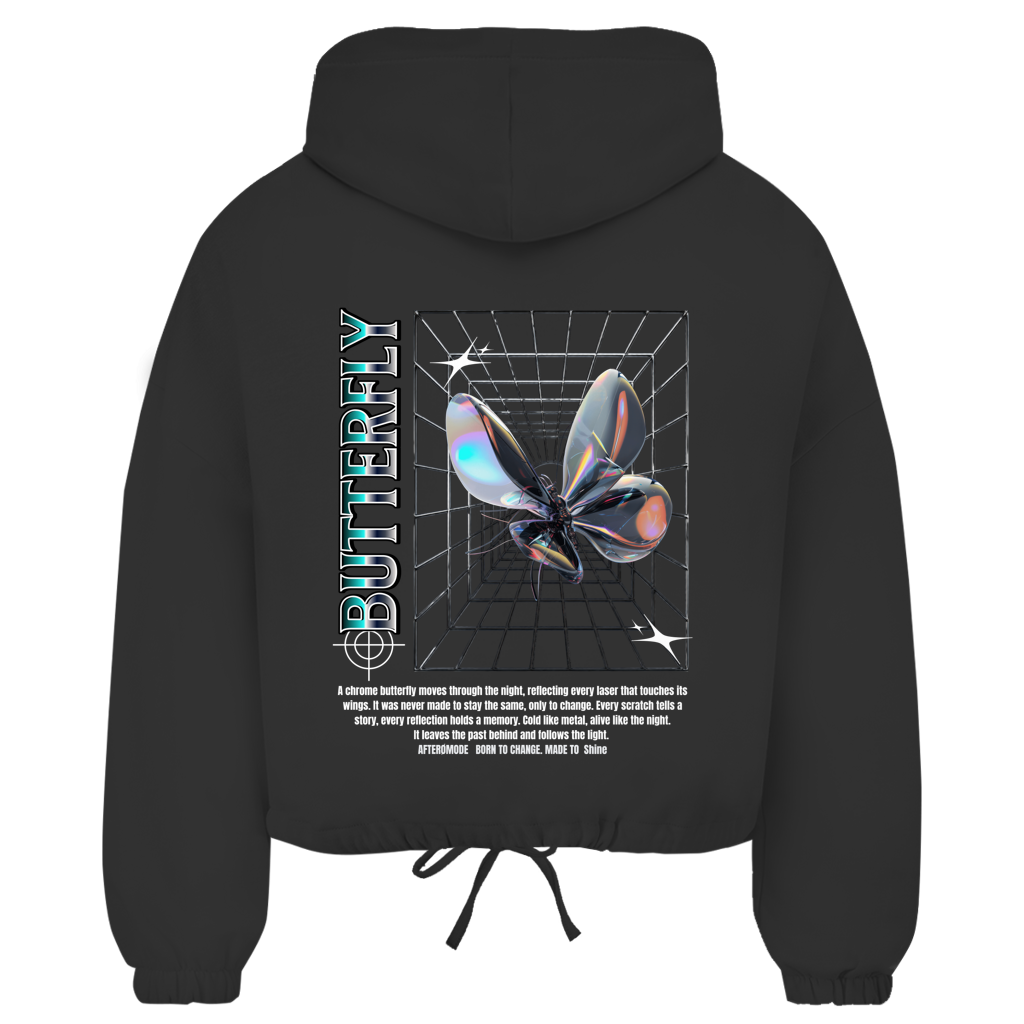 Chrome Butterfly – Zipper Hoodie Damen