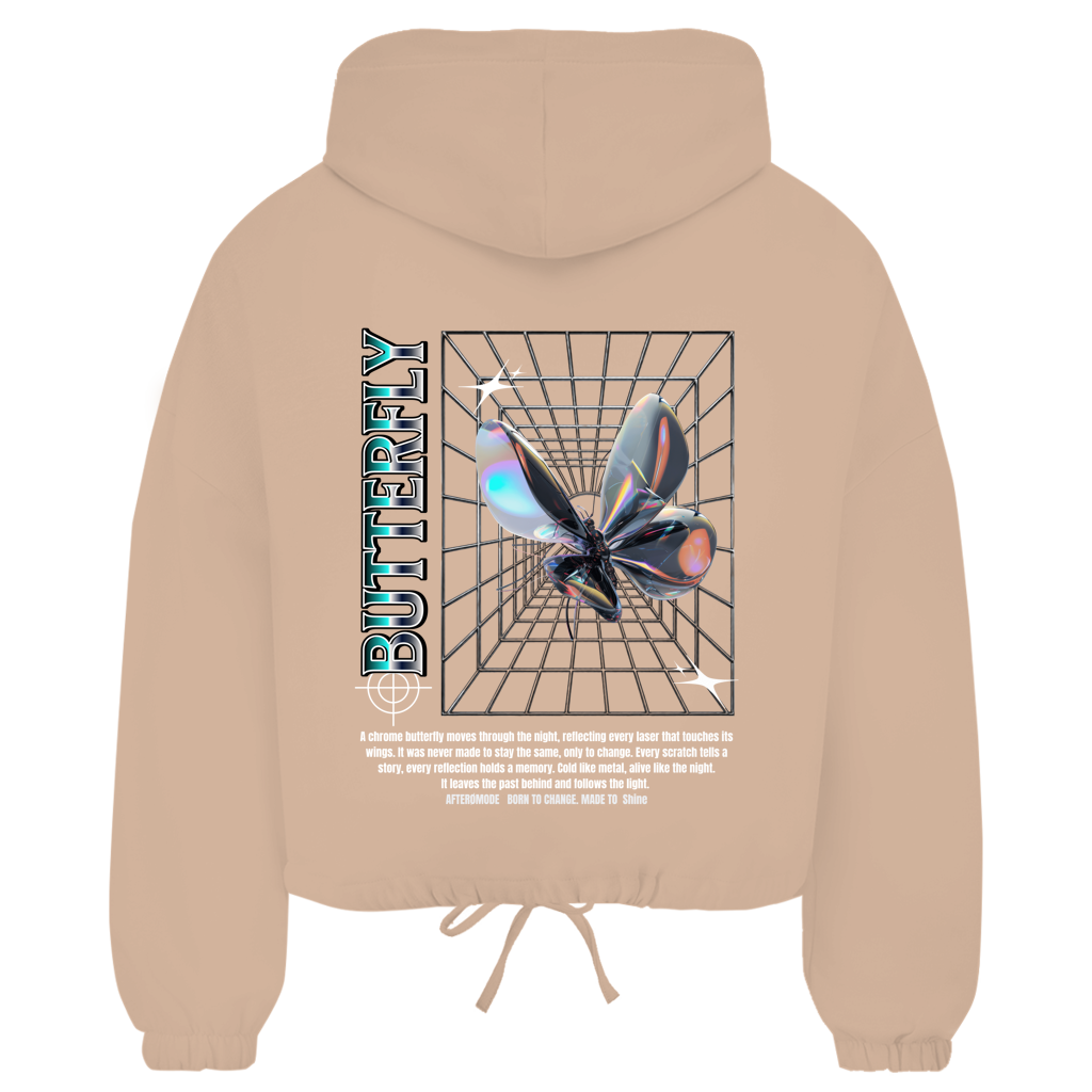 Chrome Butterfly – Zipper Hoodie Damen