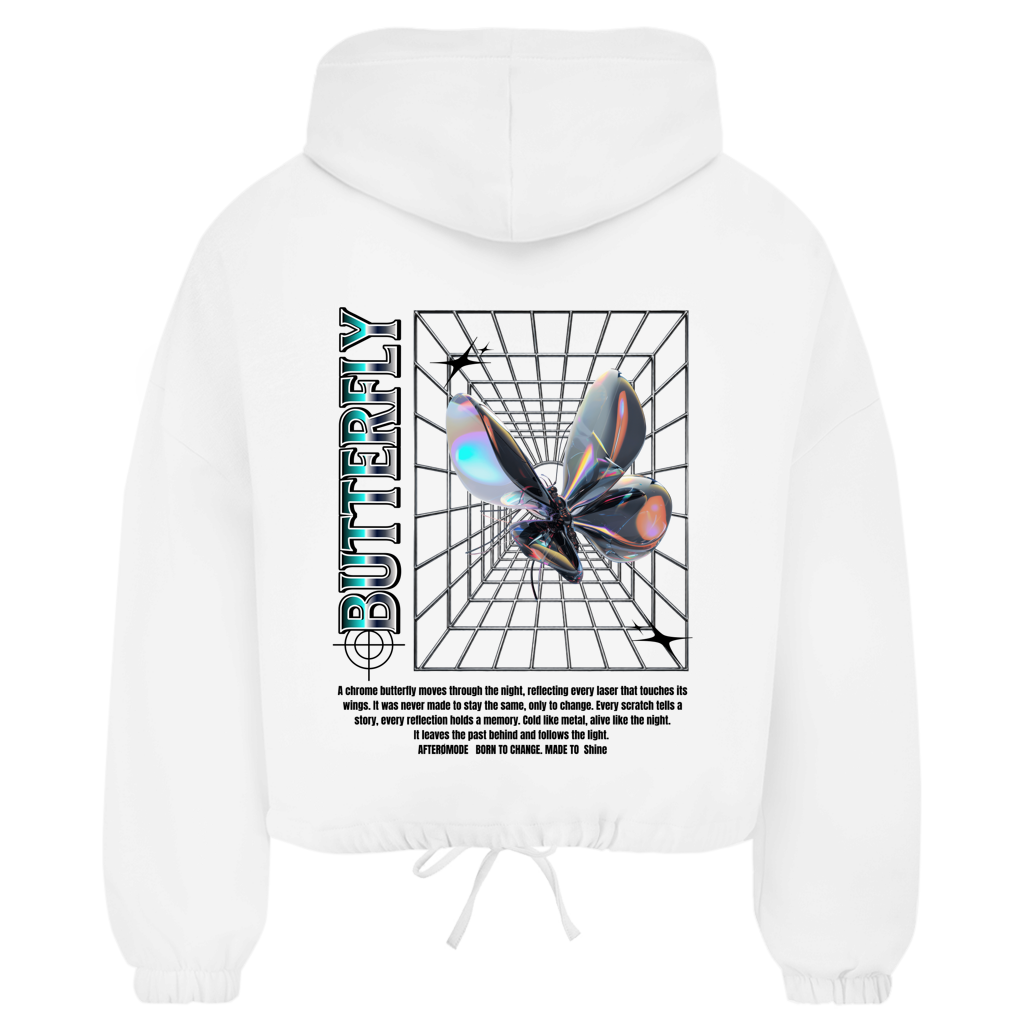 Chrome Butterfly – Zipper Hoodie Damen