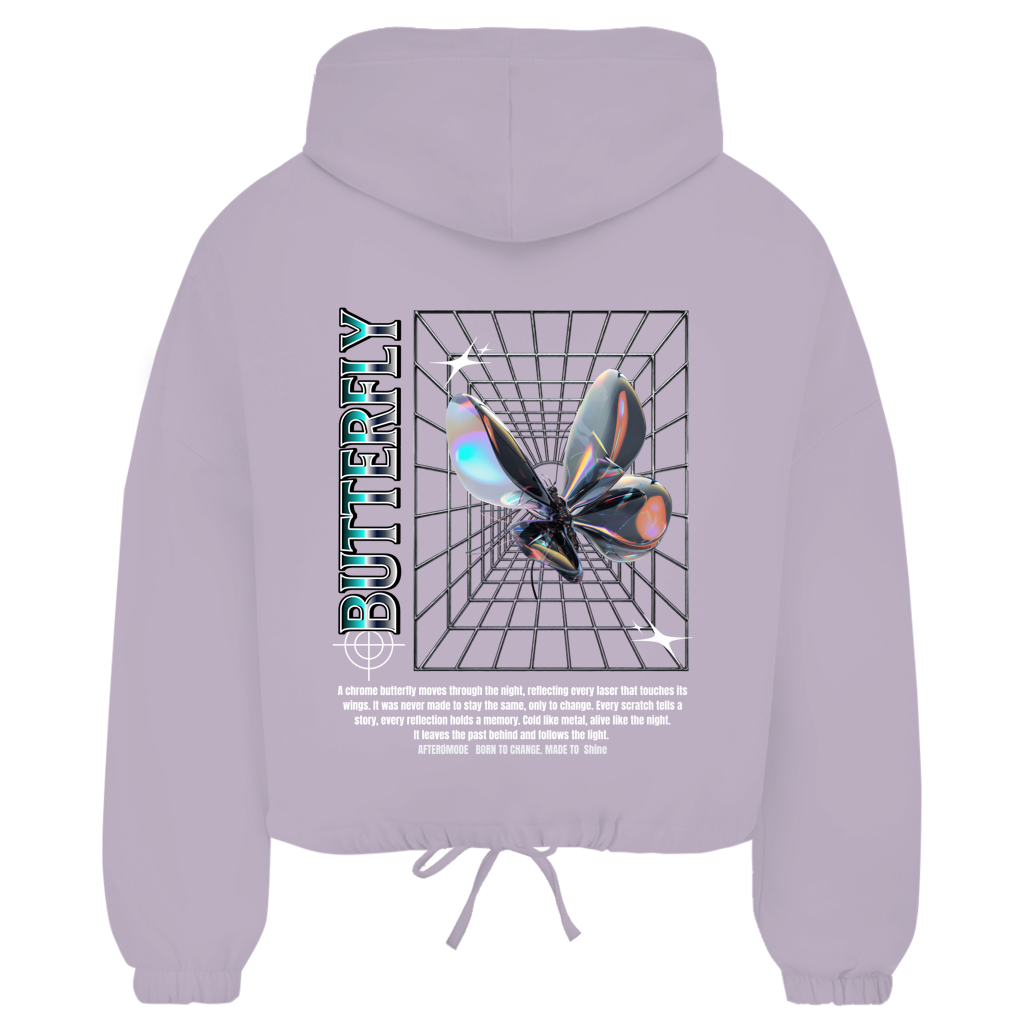 Chrome Butterfly – Zipper Hoodie Damen