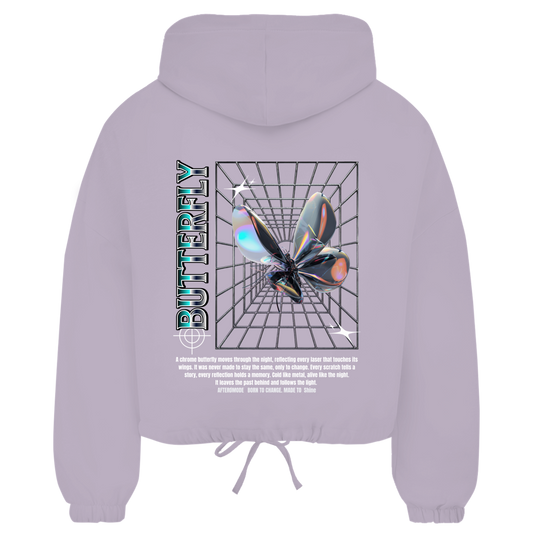 Chrome Butterfly – Zipper Hoodie Damen