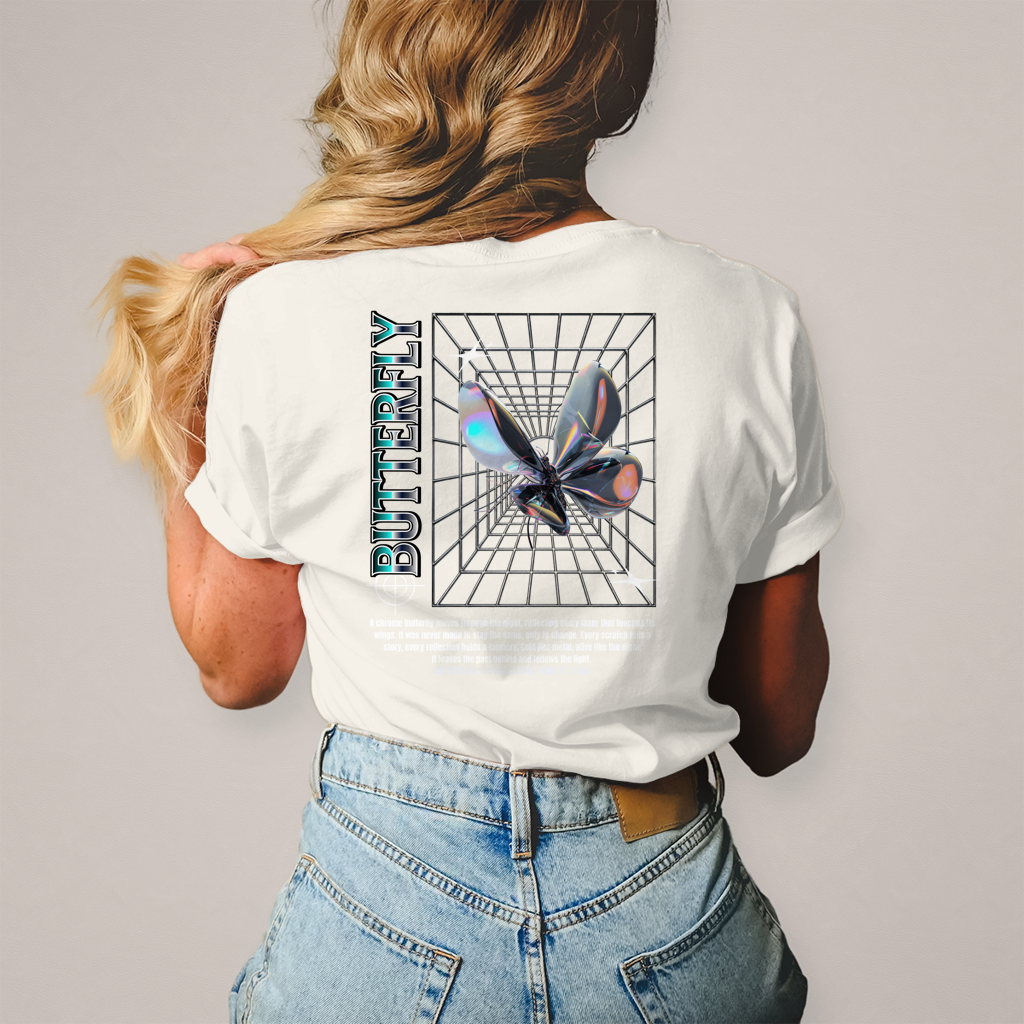 Chrome Butterfly – T-Shirt Damen