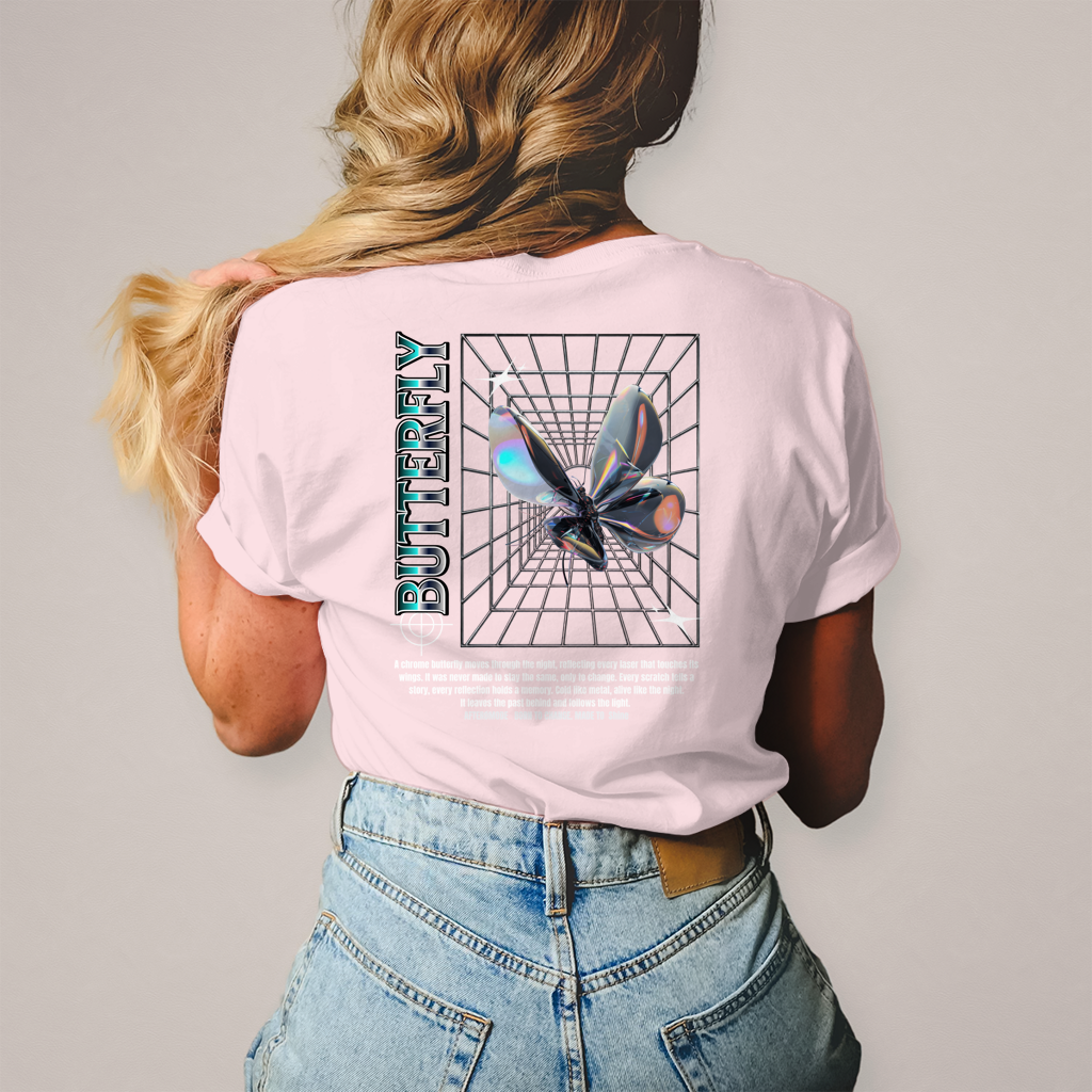 Chrome Butterfly – T-Shirt Damen
