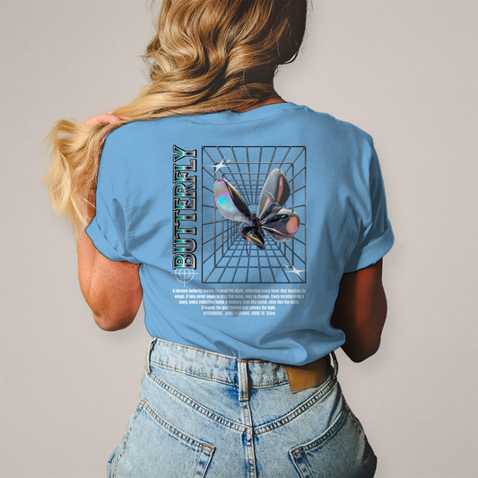 Chrome Butterfly – T-Shirt Damen