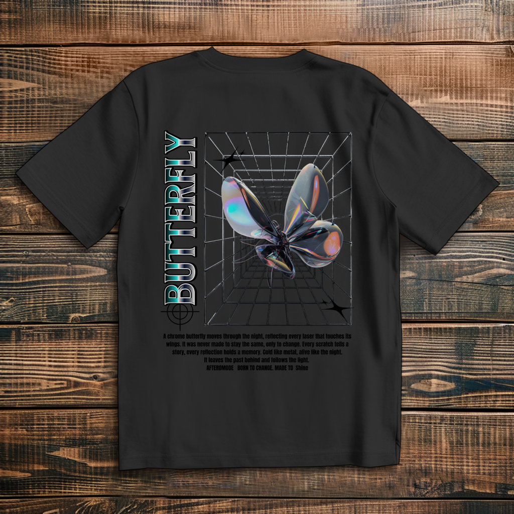 Chrome Butterfly – Oversize T-Shirt Herren