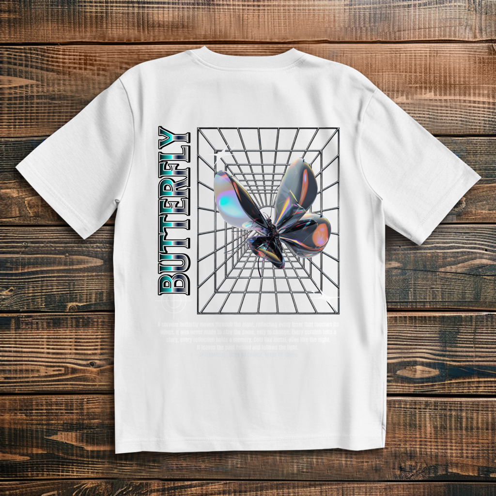 Chrome Butterfly – Oversize T-Shirt Herren