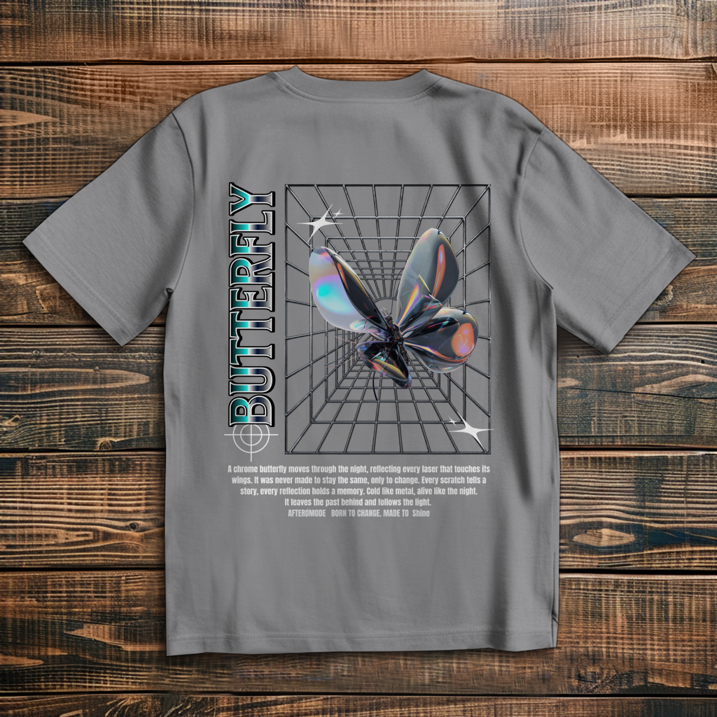 Chrome Butterfly – Oversize T-Shirt Herren