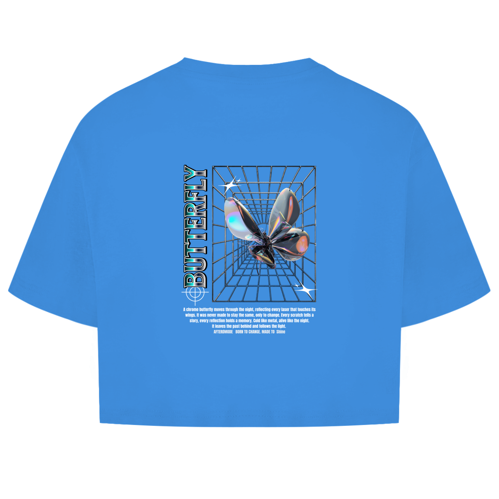 Chrome Butterfly – Oversize Crop Top Damen