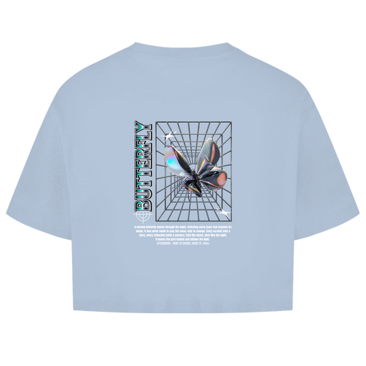 Chrome Butterfly – Oversize Crop Top Damen